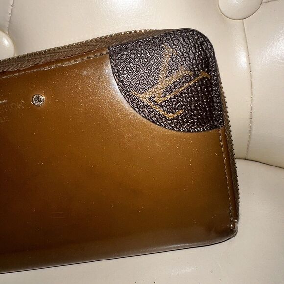 LOUIS VUITTON Monogram Zippy Venice Long Wallet Khaki Vernis Authentic - Picture 4 of 16